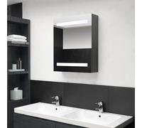 vidaXL LED Bathroom Mirror Cabinet Grey Wall Cabinet Washroom Storage Unit