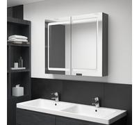 LED Bathroom Mirror Cabinet Grey 80x12x68 cm