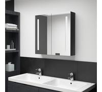 Vidaxl Led Bathroom Mirror Cabinet Shining Black 62X14X60 Cm