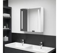 LED Bathroom Mirror Cabinet Shining White Storage Vanity Unit Furniture vidaXL