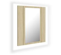vidaXL LED Bathroom Mirror Cabinet Sonoma Oak 40x12x45 cm Acrylic Wall Mirror