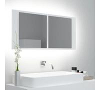 vidaXL LED Bathroom Mirror Cabinet White 100x12x45 cm Acrylic