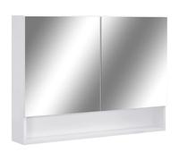 vidaXL LED Bathroom Mirror Cabinet White MDF Washroom Vanity Unit Furniture