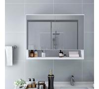 LED Bathroom Mirror Cabinet Washroom Storage Cabinet Vanity Unit MDF vidaXL