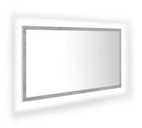 vidaXL LED Bathroom Mirror Concrete Grey 80x8.5x37 cm Acrylic