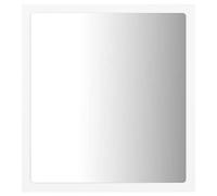 vidaXL LED Bathroom Mirror Modern Rectangle Frame Bathroom Glass Mirror Wall Mounted Washroom Furniture Toilet Indoor White Chipboard