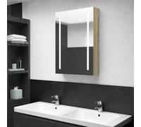 vidaXL LED Bathroom Mirror Oak Medicine Cabinet Furniture Storage Vanity Unit