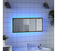 LED Bathroom Mirror Washroom Mirror Wall Mounted Mirror Engineered Wood vidaXL
