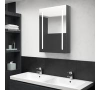 vidaXL LED Bathroom Mirror Shining Grey Medicine Cabinet Furniture Vanity Unit