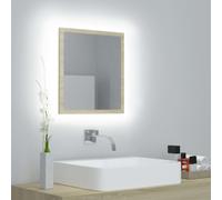 vidaXL LED Bathroom Mirror Sonoma Oak 40x8.5x37 cm Acrylic Washroom Mirror