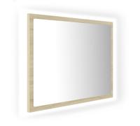 vidaXL LED Bathroom Mirror Sonoma Oak 60x8.5x37 cm Acrylic