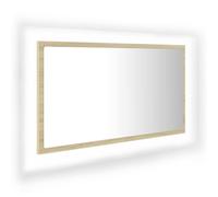 vidaXL LED Bathroom Mirror Sonoma Oak 80x8.5x37 cm Acrylic Washroom Mirror