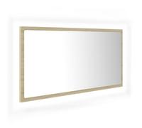 vidaXL LED Bathroom Mirror Sonoma Oak 90x8.5x37 cm Acrylic