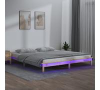 (brown, 200 x 200 cm) vidaXL Solid Wood LED Bed Frame Home Bedstead Platform Bed Multi Colours/Sizes