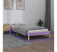 Vidaxl Led Bed Frame 90X200 Cm Solid Wood