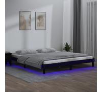 (black, 200 x 200 cm) vidaXL Solid Wood LED Bed Frame Home Bedstead Platform Bed Multi Colours/Sizes