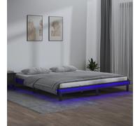 vidaXL LED Bed Frame without Mattress Grey 120x200 cm Solid Wood