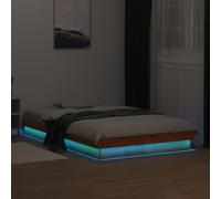 LED Bed Frame Mattress Foundation Bedstead Platform Bed Base Solid Wood vidaXL