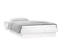 (white, 90 x 200 cm) vidaXL LED Bed Frame Mattress Foundation Bedstead Platform Bed Base Solid Wood