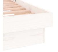 vidaXL LED Bed Frame without Mattress White 90x200 cm Solid Wood
