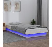 Vidaxl Led Bed Frame Without Mattress White Single Solid Wood