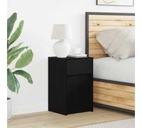 vidaXL LED Bedside Cabinet Black oak 38 x 34 x 61 cm Engineered wood