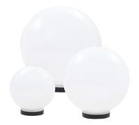 vidaXL LED Bowl Lamp Set 3 Piece Spherical 20/30/40cm PMMA Outdoor Lighting