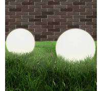 vidaXL LED Bowl Lamps 2 pcs Spherical 40 cm PMMA, White