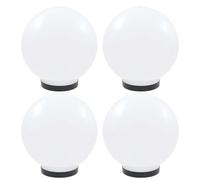 vidaXL 4X LED Bowl Lamps Spherical Garden Lights Ground Spot Lamp Outdoor Lighting Fixture LED Path Lights with E27 Sockets 25cm PMMA