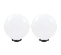vidaXL 2x LED Bowl Lamps Spherical 30cm PMMA Outdoor Garden Lighting Fixture