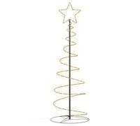 vidaXL LED Christmas Tree 100 LEDs Warm White 150 cm, Christmas Waterfall Tree Light, Star String Light, Xmas Decoration, Holiday Ornament