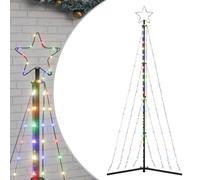 vidaXL LED Christmas Tree 339 LEDs Colorful 187 cm, Christmas Waterfall Tree Light, Star String Light, Xmas Decoration, Holiday Ornament
