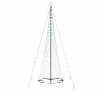 vidaXL LED Christmas Tree Cool White 138.5 x 138.5 x 399 cm Metal, Modern Living Room, Durable Holiday Lighting, Festive String Lights, Christmas Decor, Seasonal Ambience, Tree Ornamentation