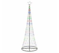 vidaXL LED Christmas Tree Multicolour 100.5 x 100.5 x 302.5 cm Metal, Modern Living Room, Durable Holiday Lighting, Festive String Lights, Christmas Decor, Seasonal Ambience, Tree Ornamentation