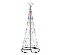 vidaXL LED Christmas Tree Multicolour 71 x 71 x 184.5 cm Metal, Modern Living Room, Durable Holiday Lighting, Festive String Lights, Christmas Decor, Seasonal Ambience, Tree Ornamentation