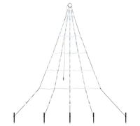 vidaXL LED Christmas Tree with 112 LEDs Cool White 182 cm Metal, Modern Living Room Decor, Durable Metal Frame, LED Tree with USB Lights, Festive Holiday Ambiance for Outdoor, Garden Display