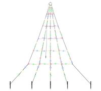 vidaXL LED Christmas Tree with 112 LEDs Multicolour 182 cm Metal, Modern Living Room Decor, Durable Metal Frame, LED Tree with USB Lights, Festive Holiday Ambiance for Outdoor, Garden Display