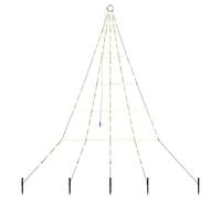 vidaXL LED Christmas Tree with 112 LEDs Warm White 182 cm Metal, Modern Living Room Decor, Durable Metal Frame, LED Tree with USB Lights, Festive Holiday Ambiance for Outdoor, Garden Display