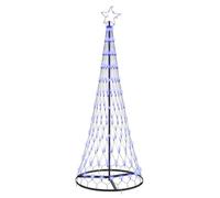 vidaXL LED Christmas Tree with 230 LEDs Blue 71 x 71 x 184.5 cm Metal, Modern Living Room, Durable Holiday Lighting, Festive String Lights, Christmas Decor, Seasonal Ambience, Tree Ornamentation