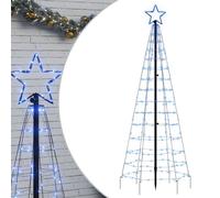 vidaXL LED Christmas Tree with Spikes 220 LEDs Blue 180 cm Xmas Tree Light