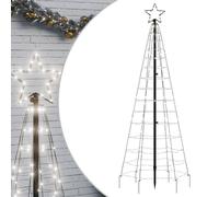 vidaXL LED Christmas Tree with Spikes 220 LEDs Cold White 180 cm tree light