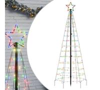 vidaXL LED Christmas Tree with Spikes 220 LEDs Colourful 180 cm tree light