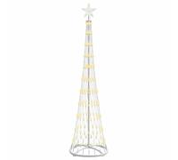 vidaXL LED Christmas Tree with Stand Warm White 51 x 51 x 190 cm Metal, Modern Living Room, Durable Holiday Lighting, Festive String Lights, Christmas Decor, Seasonal Ambience, Tree Ornamentation