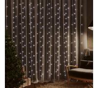 vidaXL LED Curtain Fairy Lights 3x3m 300 LED Cold White 8 Function, White