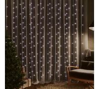 vidaXL LED Curtain Fairy Lights 3x3m 300 LED Cold White 8 Function UK HOT