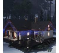 vidaXL LED Curtain Icicle Lights 10m 400 LED Blue 8 Function