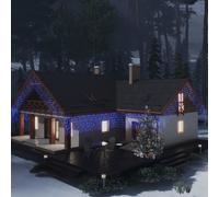 vidaXL LED Curtain Icicle Lights 10m 400 LED Blue 8 Function Rain Fairy Light