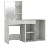 Vidaxl Led Dressing Table With Cabinet Concrete Grey Engineered Wood