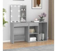 Vidaxl Led Dressing Table With Cabinet Grey Sonoma Engineered Wood