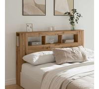LED Headboard Bed Header Bedroom Storage Bed Headboard Engineered Wood vidaXL [EEK: N/A, A]